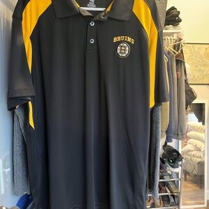 Boston Bruins NHL Black and Gold Short Sleeve Polo Shirt